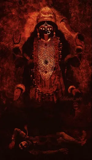 Devotional artwork of Maa Kali